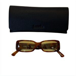 LEXXOLA Vale Hand Crafted Sunglasses Brown Tortoise Yellow EUC $200